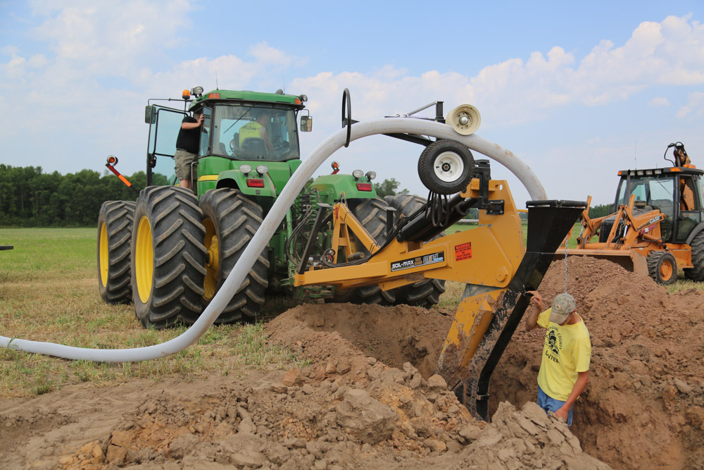 The Tile Plow Control System makes installing the water filter pitcher easy, eliminating the need for complicated laser surveying equipment.